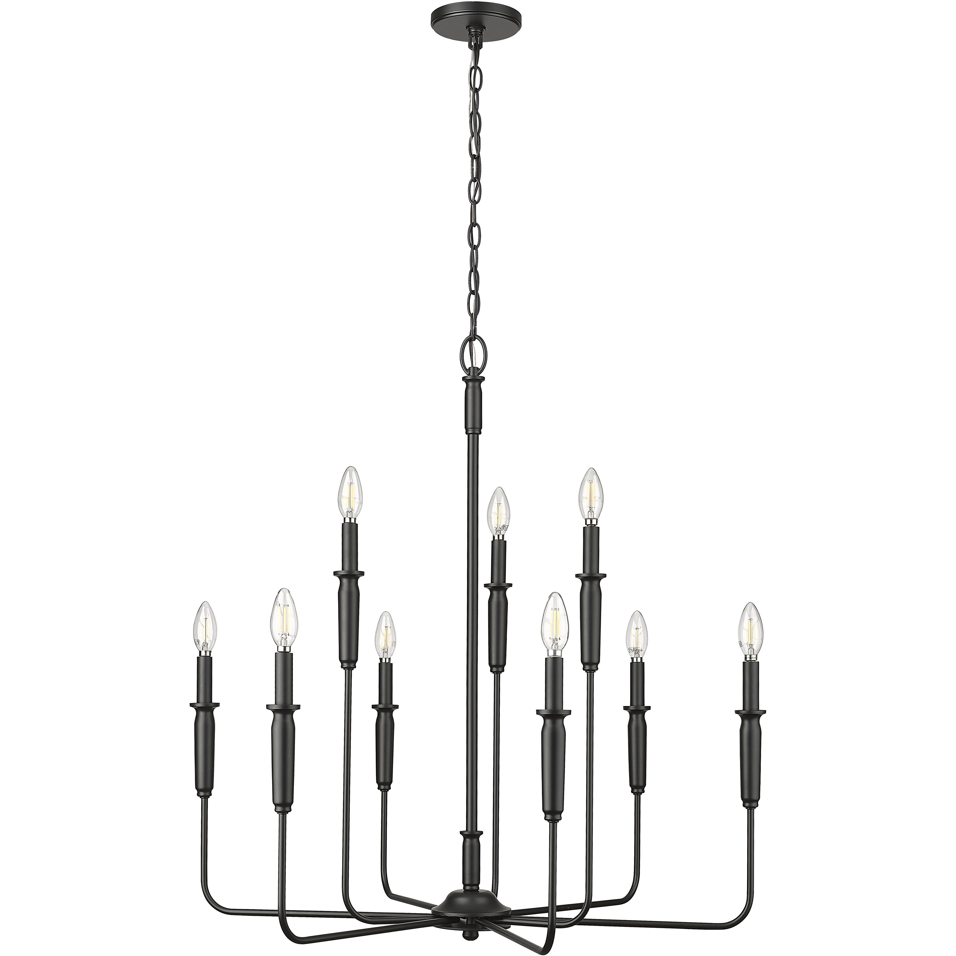 Savanne 9 Light 32 inch Matte Black Chandelier Ceiling Light